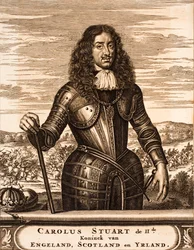 Retrato de Carlos II da Inglaterra 1630-1685 De: local da guerra, 1675.