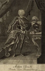 Retrato do duque Anthony Ulrich de Brunswick 1714-1774, um 1700