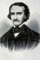 Retrato de Edgar Allan Poe (1809-1849), escritor americano. Gravura do século XIX.