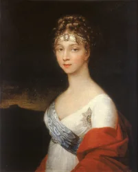 Retrato da imperatriz Elizabeth Alexeievna, princesa Louise de Baden 1779-1826, depois de 1806