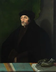 Retrato de Erasmo de Rotterdam 1467-1536, século XVI.