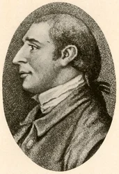 Retrato de Gouverneur Morris, com cabelo liso e atado numa trança, cerca de 1780, 1937.