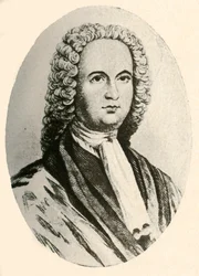 Retrato de James Logan, de peruca e manto judicial, usado na Pensilvânia, 1745, 1937.