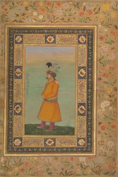Retrato de Muhammad Ali Baig, fólio do álbum Shah Jahan, reto, início do século XIX.