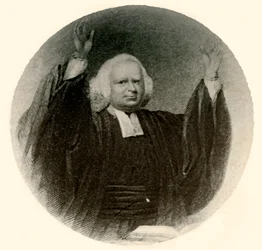 Retrato do Rev. George Whitefield em vestido e peruca usados na Nova Inglaterra, c1750, 1937.