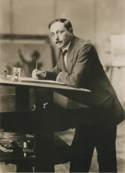 Retrato de Thomas Theodor Heine 1867-1948 em seu estúdio, c.1913.
