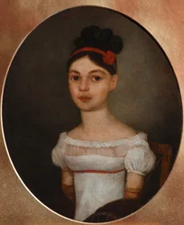 Retrato de Yelizaveta Fyodorovna Ozerova, née Zagryazyskaya 1800-1885, c. 1815