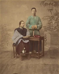 [Retrato de um casal chinês], década de 1870.