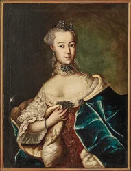 Retrato de uma Friederike Caroline von Sachsen-Coburg-Saalfeld, Margravine do..., século XVIII.
