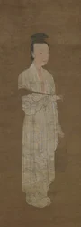 Retrato de uma mulher de branco: Lu Meiniang, século XIV.