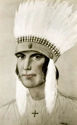 Retrato de um índio americano, século XX