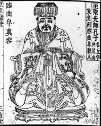 Retrato do pensador chinês e filósofo social Confúcio, 1836-1837