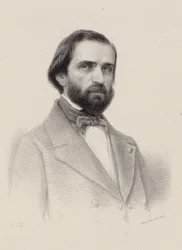 Retrato do compositor Giuseppe Verdi 1813-1901, c. 1850.