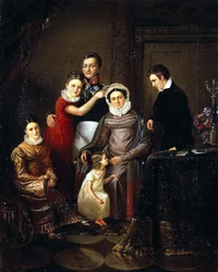 Retrato da família do príncipe Nikolay Repnin-Volkonsky, década de 1820