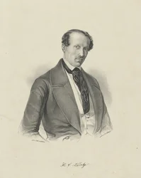 Retrato do compositor Hans Christian Lumbye 1810-1874, c. 1850