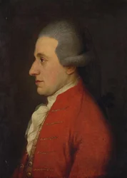 Retrato do compositor Wolfgang Amadeus Mozart Hagenauer Mozart, década de 1780