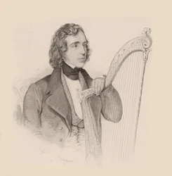 Retrato do harpista e compositor Elias Parish Alvars 1808-1849, 1830.