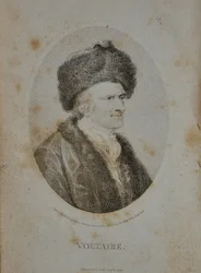 Retrato do escritor, ensaísta e filósofo François Marie Arouet de Voltaire 1694-1778, 1798