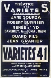Propaganda de pôsteres Variedades 41 show de variedades, França, 1941