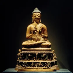 Pregação de Buda - escultura, século VIII