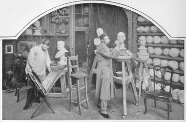 Preparando modelos no Madame Tussauds, Londres, c1903 1903