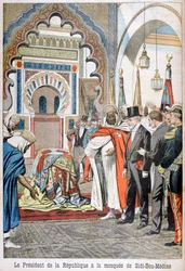 Presidente Loubet em visita à Mesquita de Sidi Bou Medine, Tlemcen, Argélia, 1903