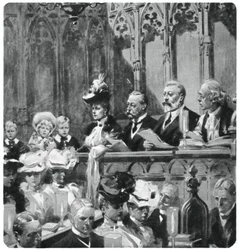 Príncipe Albert no serviço de ação de graças da abadia pelo retorno seguro dos pais da Índia, 1906 1937