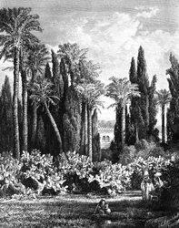 Jardim principesco no Cairo, Egito, 1880