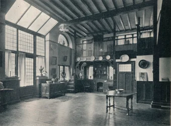 Quarto principal de uma nova residência de estúdio em Lennox Gardens, Kensington, c1911