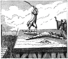 Prisioneiro recebe tortura, 1885