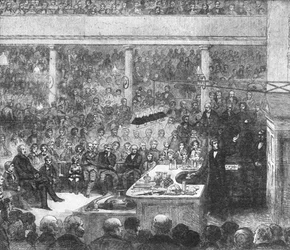 Professor Faraday palestrando no Royal Institute ... 1856, 1901.