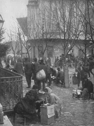 Escritores de cartas públicos em uma rua de Constantinopla, 1913