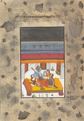 Puriya Ragaputra: Página da Dispersed Boston Ragamala Series ..., ca. 1760