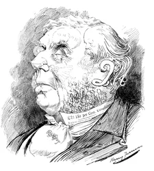 Cabeça de quebra-cabeça representando o político britânico George Joachim Goschen, de Punch, 1899