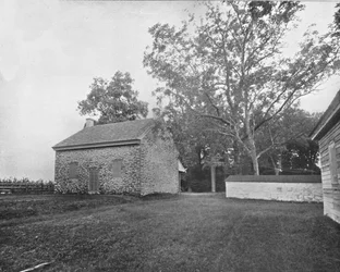 Quaker Meeting House, Campo de Batalha de Princeton, Nova Jersey, EUA, c1900.