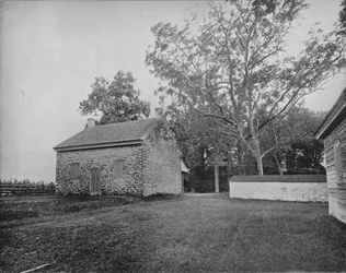 Quaker Meeting House, campo de batalha de Princeton, Nova Jersey, c1897.