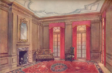 Interior da rainha Anne, com cadeiras elisabetanas, século XVIII, 1910