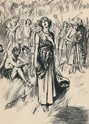 Rainha Boadicea e seus soldados, c1907