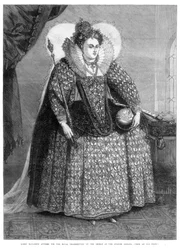 Rainha Elizabeth vestida para a ação de graças real pela derrota da Armada Espanhola, 1872