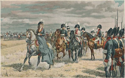 Rainha Louisa Revendo o Exército Prussiano, 1896
