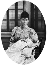 Rainha Maria com o futuro rei Eduardo VIII, c1894