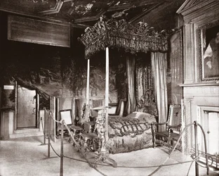 Quarto da rainha Marys em Holyroodhouse, Edimburgo, Escócia, 1894.