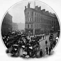 Junção da Queen Victoria Street com a Cannon Street, cidade de Londres, c1903 1903
