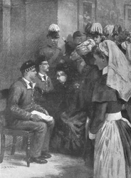 Rainha Victoria conferindo a Victoria Cross aos heróis de Dargai ... 14 de maio de 1898, 1901.