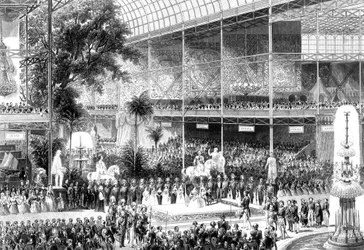 Rainha Victoria abrindo a Grande Exposição, Crystal Palace, Londres, 1º de maio de 1851
