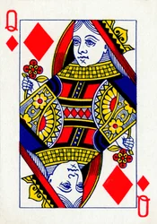 Queen of Diamonds de um baralho de cartas de baralho Goodall & Son Ltd., c1940