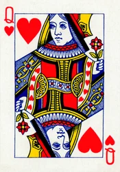 Rainha de Copas de um baralho de cartas de baralho Goodall & Son Ltd., c1940