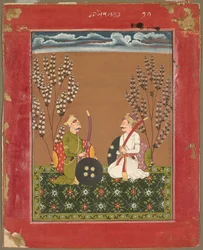 Raga Suramananda, página de uma série Ragamala, c.1750.