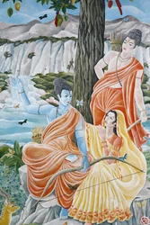 Rama, Sita e Laxman. Pashupatinah, Katmandu, Nepal