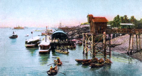 Porto de Rangoon, Mianmar, c1900s